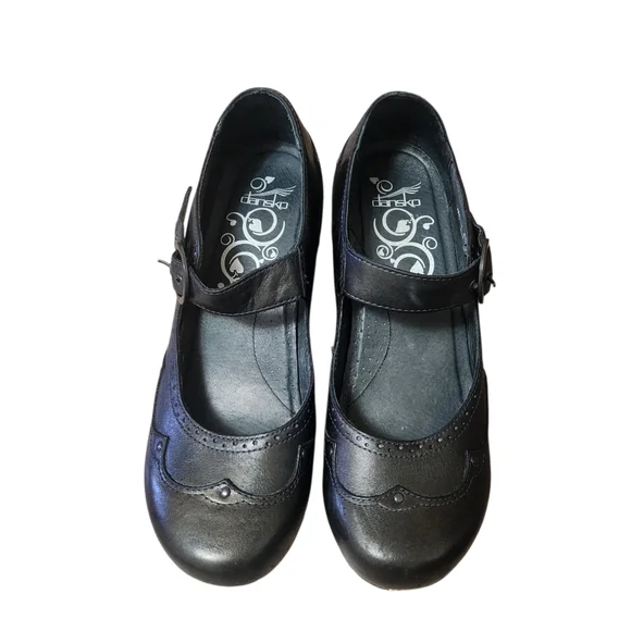 Dansko Nevin Mary Jane Pumps Leather Womens Sz 41/ 10.5-11 Dark  Academia Goth - Picture 7 of 16